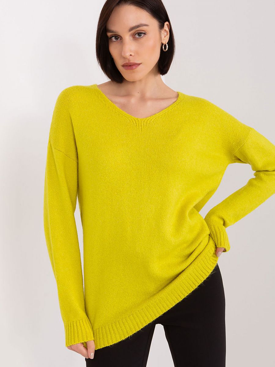 Sweter Damski Model TO-SW-1810.08P Limonka - Rue Paris